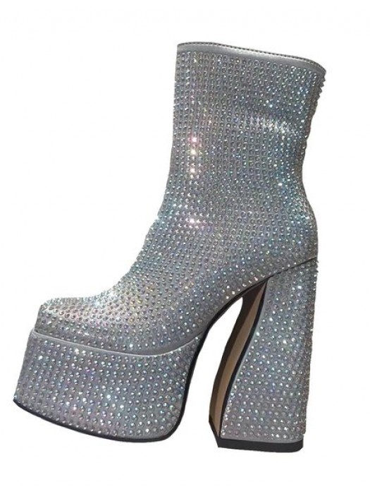 Stivaletto Tacco Alto Plateau con Strass Diva Collection DIVA06